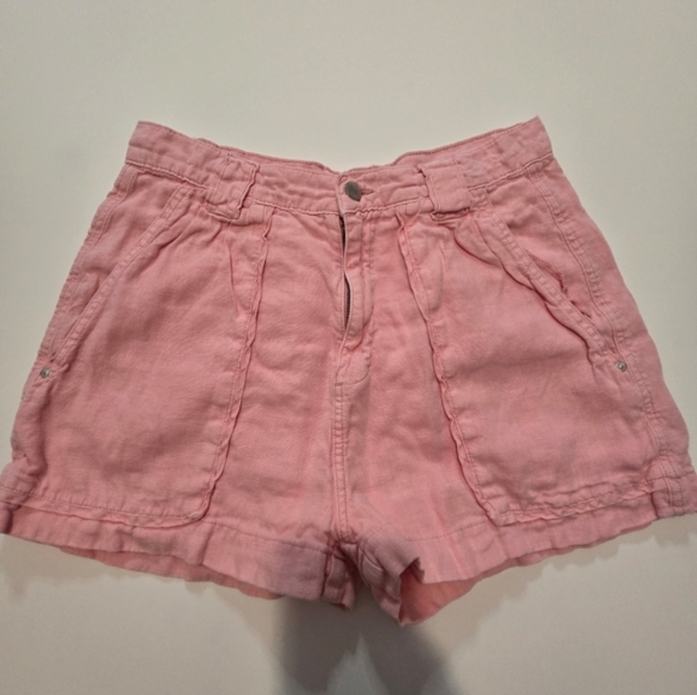 DL1961 Pink Marie Shorts In Pink Linen Chino Size M - Picture 2 of 10